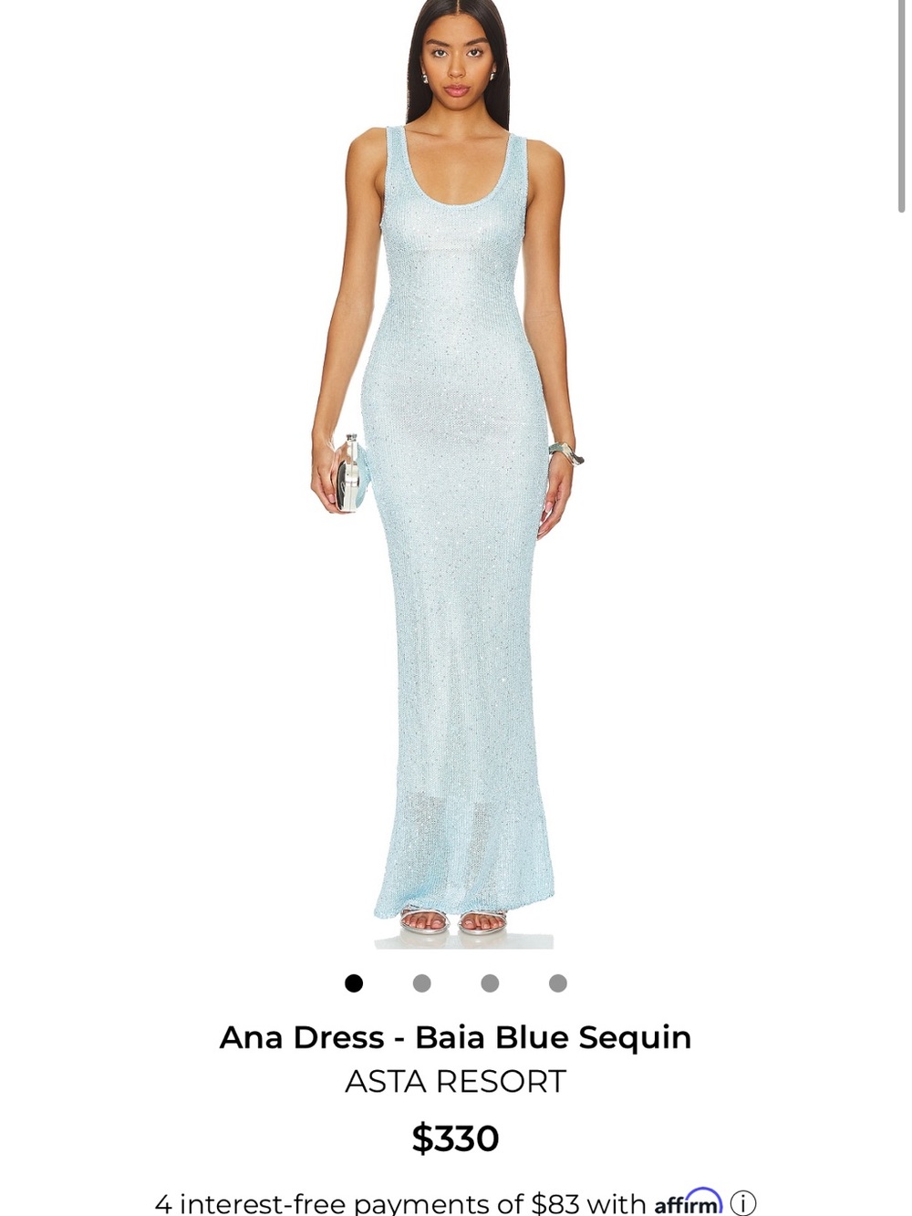 Asta Resort Ana Maxi Dress in Baia Blue Sequin